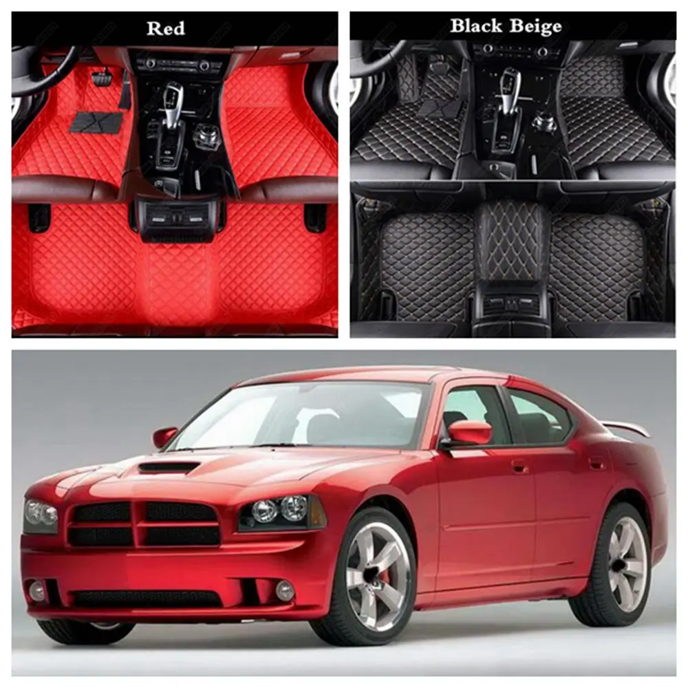 Leather Car Floor Mats For Dodge Challenger Charger Ram 1500 Journey