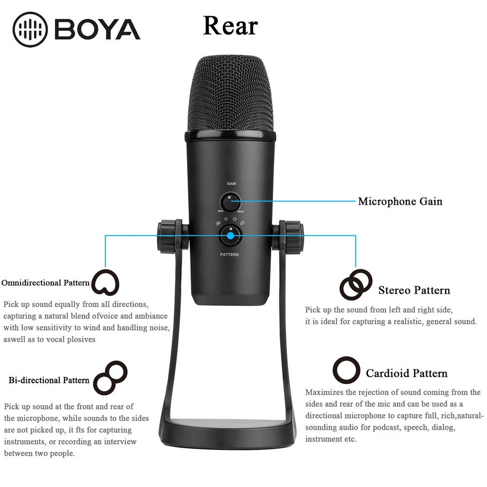 BOYA BY-PM700 профессиональный конденсаторный звук Подкаст Студийный микрофон для портативных ПК Skype MSN караоке музыка Microfon конференц-связи