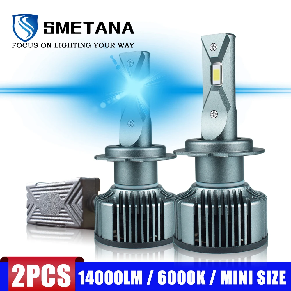 Светодиодные лампы для фар H7 с чипами Samsung Canbus мини-размер SMETANA H4 H1 H11 H8 H9 9005 9006 14000LM