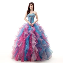 Robe de bal красочные Бальные платья на шнуровке сзади гофрированное бальное платье из бисера vestido 15 anos Сладкий vestidos de quinceaneras