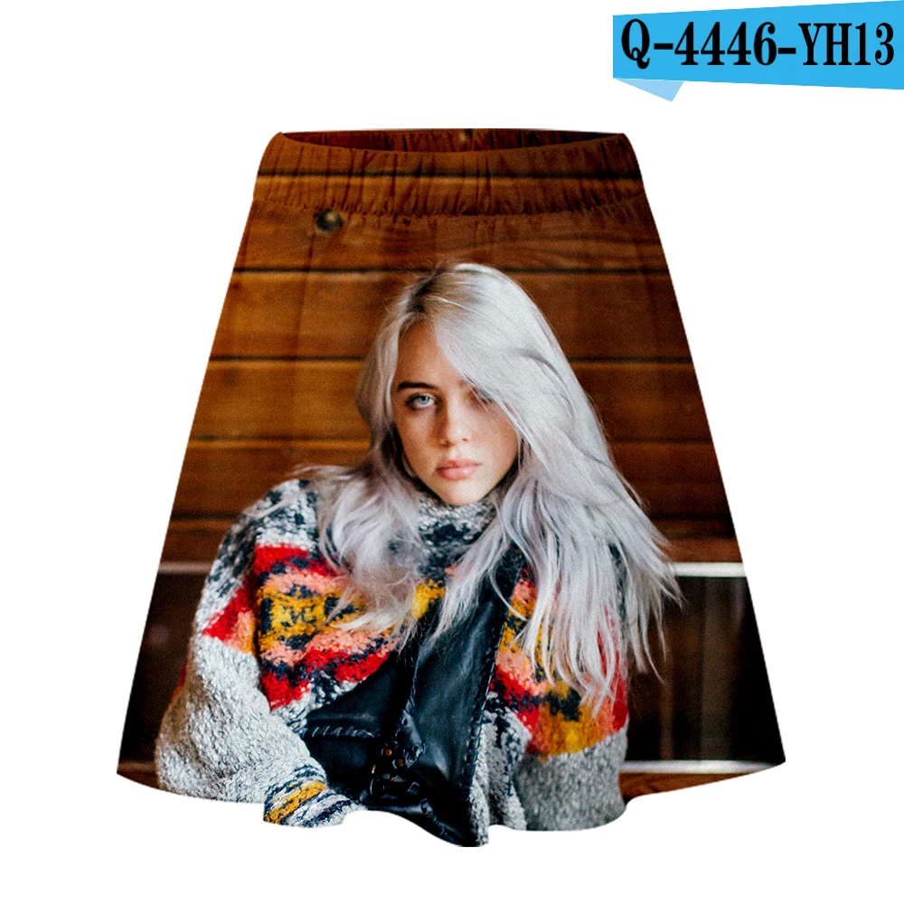 Новинка Billie Eilish, одежда с 3D принтом, повседневная юбка, женская летняя сексуальная Комбинированная юбка, топы, крутые женские юбки - Цвет: Pictured
