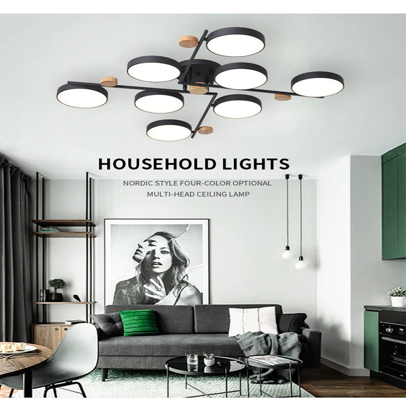 

Nordic Modern Living Room Chandelier Bedroom LED Ceiling Lamps Study Children's Room Office Lighting Hotel Decorative Lights