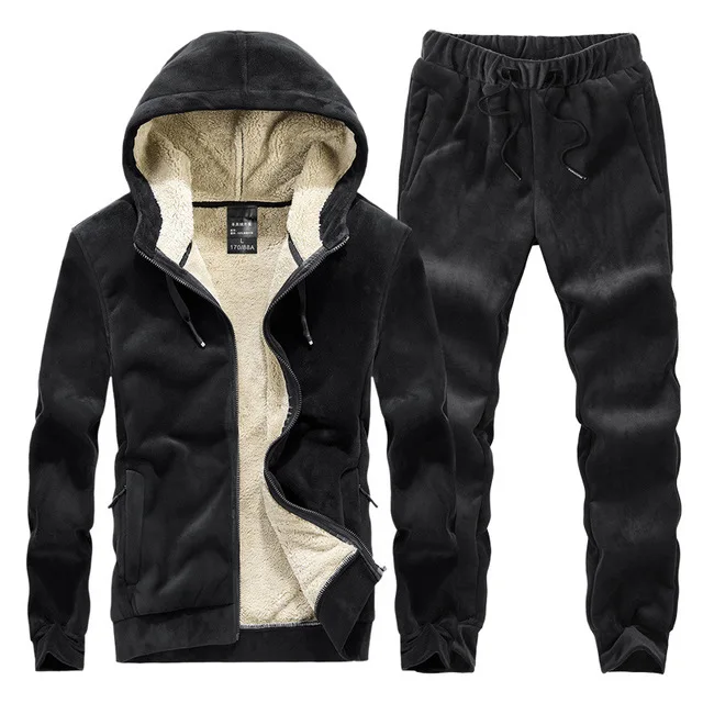 Sportkleding Heren, теплые толстые куртки с капюшоном+ штаны, комплекты из 2 предметов, мужские флисовые толстовки с капюшоном, спортивный костюм на молнии, мужской спортивный костюм, верхняя одежда