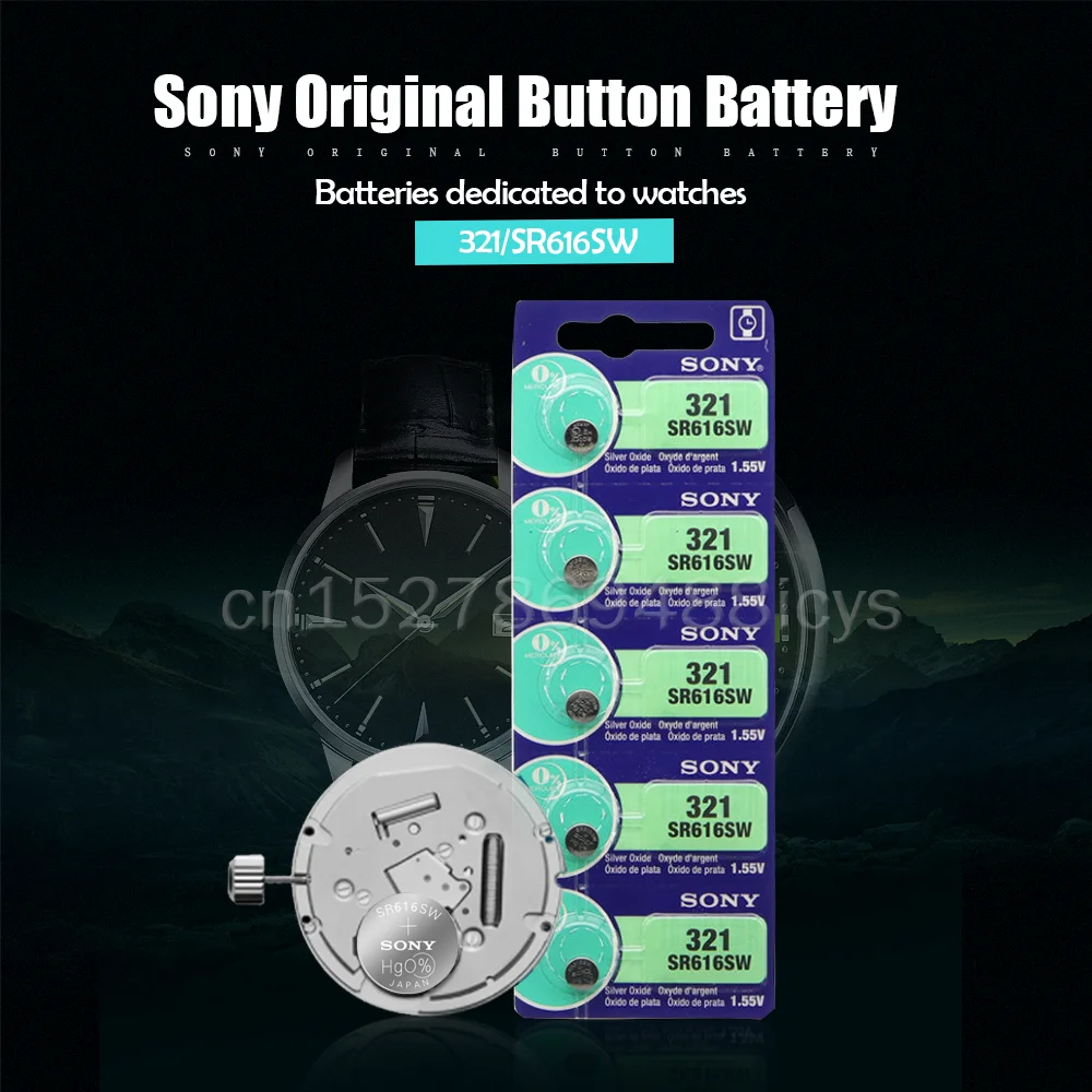 100 шт. оригинальный Sony 321 SR616SW SR616 1 55 V оксида серебра Батарея для часы с