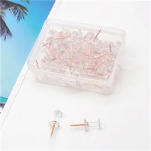 60 шт., прозрачные, розовые, золотые, нажимные шпильки для большого пальца, булавки для доски, для рисования, фото, настенные шпильки, офисные, школьные принадлежности