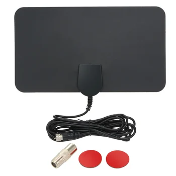 

Indoor Digital TV Antenna HD Signal Flat Panel UHF FM HDTV Antenna Signal Receiver Black Home Digital TV Antenna