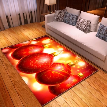 

Christmas Home Hotel Decorations Bright Color Odorless Slip-resistant Thin Lightweight Soft Flannel Washable Carpet Large Size
