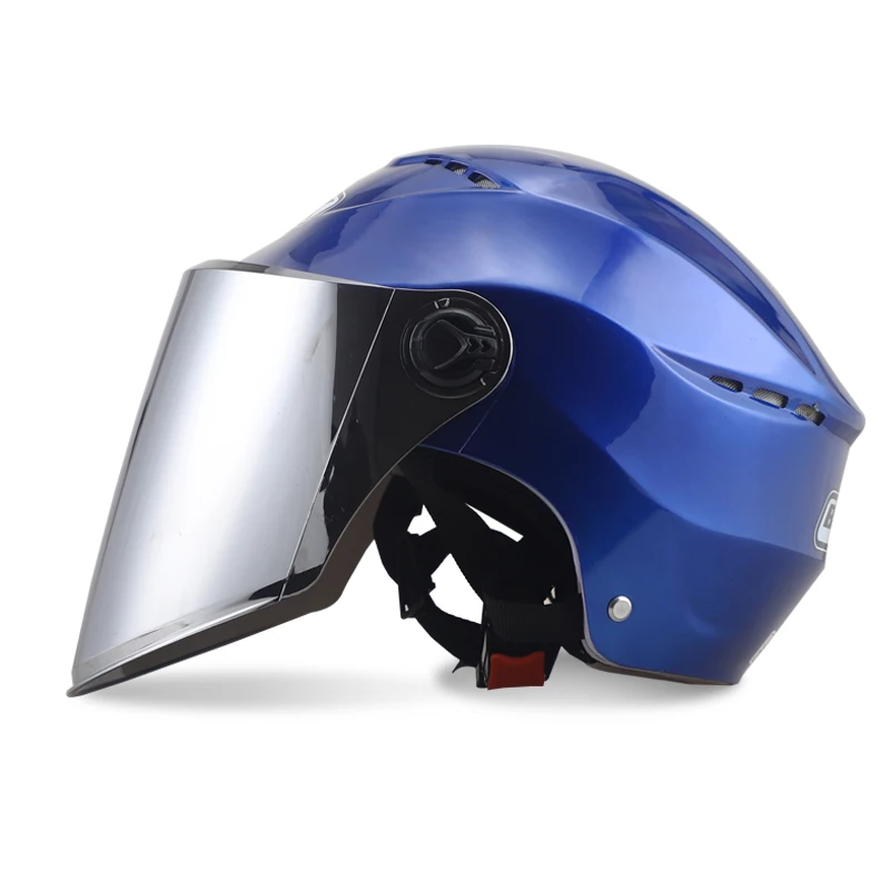 JDS B31 Blue Silver JDS мотоциклетный шлем для мужчин и женщин половина лица Мотоцикл Электрическая безопасность двойные линзы шлем мотоциклетный шлем Casco Мото шлем - Цвет: JDS B31 Blue Silver