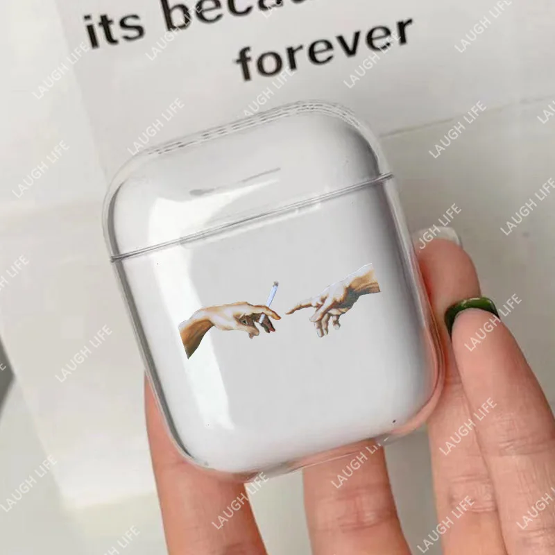 Модный Забавный узор для Apple Airpods 2 1 чехол Роскошный прозрачный Bluetooth наушники защитный чехол для Air pods мягкий чехол s