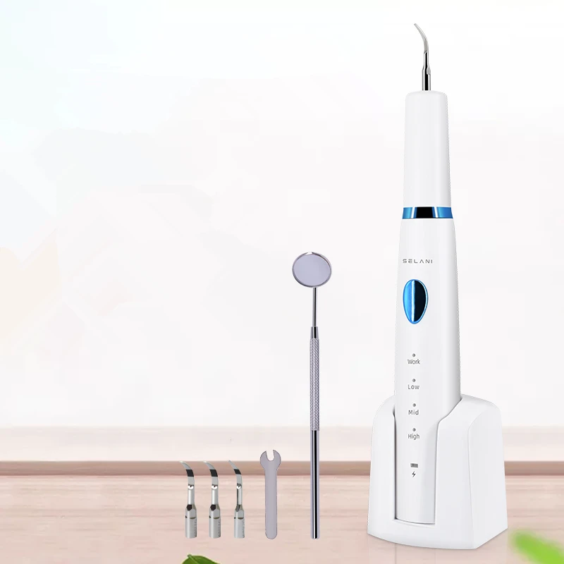 

Wireless Charging Household Ultrasonic Electric Tooth Cleaner Calculus Stains Tartar Remover 3 Working Modes with Lighting Head