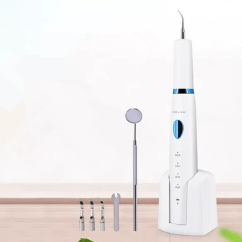 

Wireless Charging Household Ultrasonic Electric Tooth Cleaner Calculus Stains Tartar Remover 3 Working Modes with Lighting Head