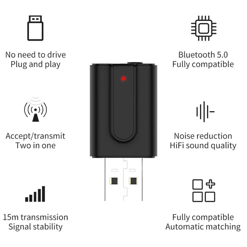 2 в 1 беспроводной Bluetooth 5,0 передатчик приемник 3,5 мм AUX аудио беспроводной адаптер для ТВ ПК динамик наушники домашняя Автомобильная стерео
