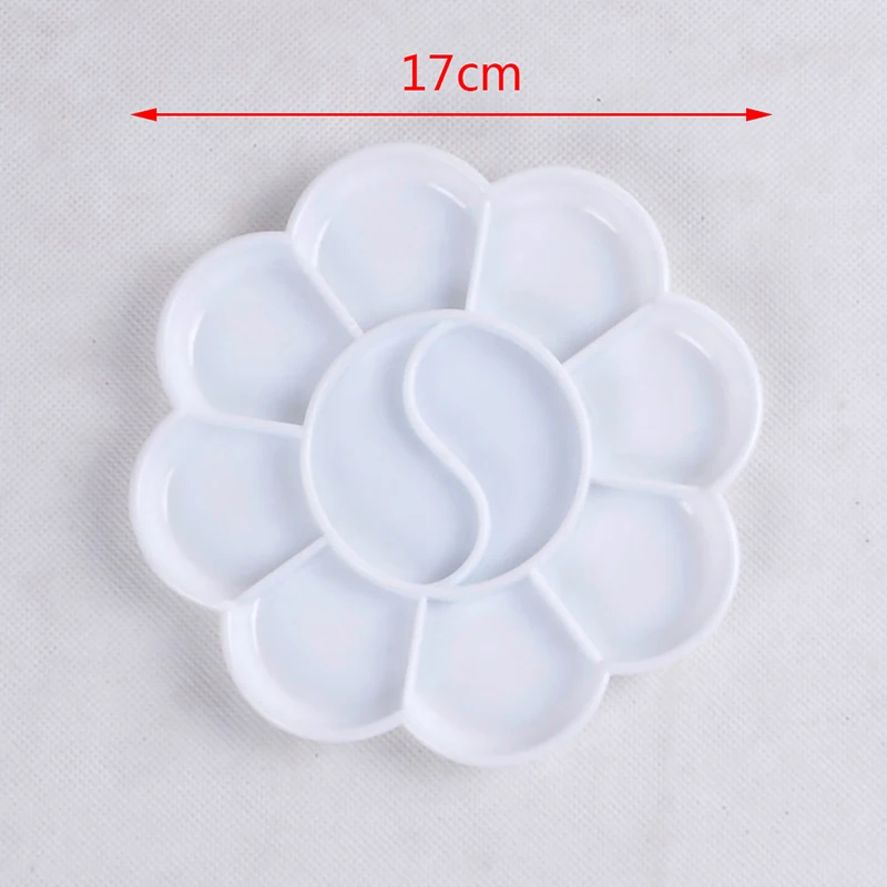 1pc Color Palette 10 Wells Plastic Plum Blossom Shape Watercolor Paint Color Palette School Stationery