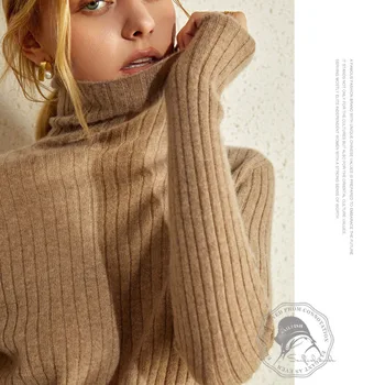 

Ladies High-neck Bottoming Shirt High Quality Thick Piles Of High-neck Pure Cashmere Sweaters Ladies Pullover Bottoming Shirt