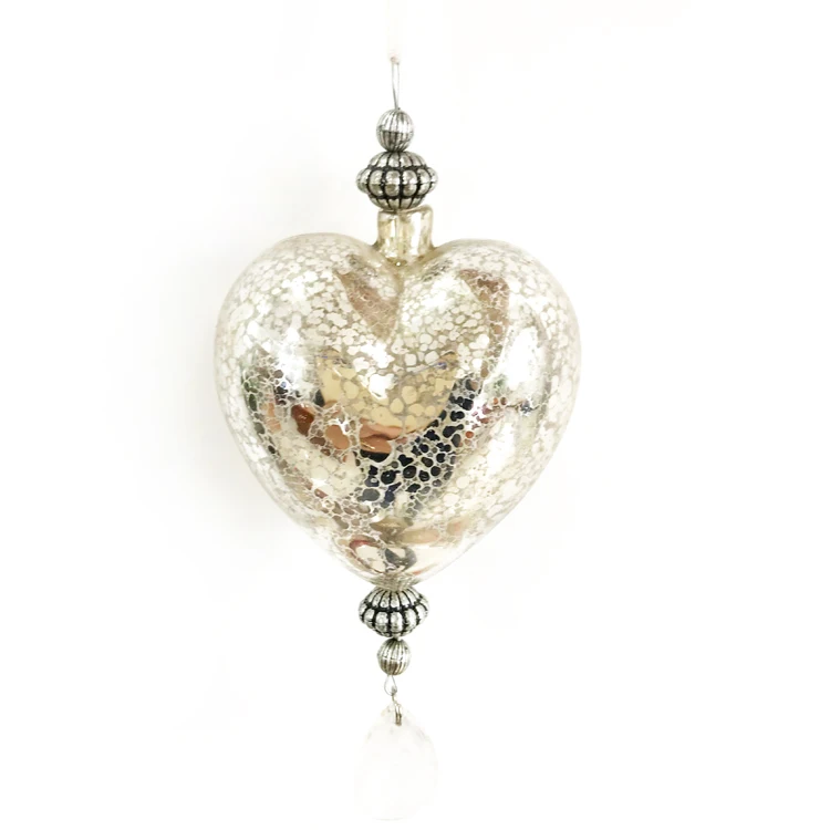 

Christmas tree decorations glass ornaments creative pendant window gift foreign trade 8cm antique heart