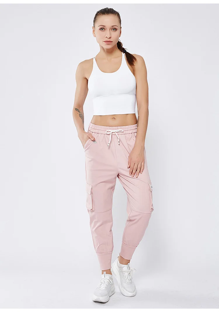 Solid Color Sports Vest Female Quick-drying Breathable Shockproof Cross Beauty Back Sports Bra Nude Yoga Clothes