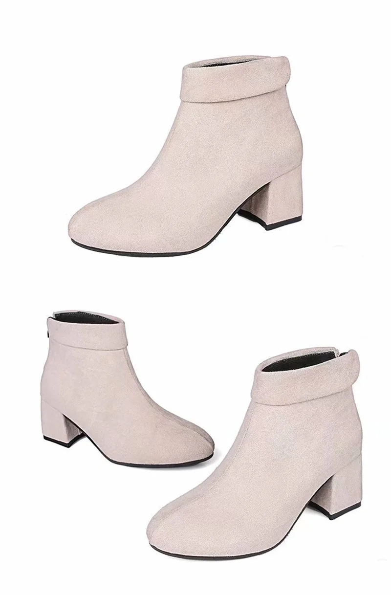 Г. Осенне-зимние ботинки женская обувь женские ботинки на квадратном каблуке Модные женские ботильоны повседневная женская обувь A1750