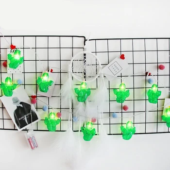 

NEWKBO Creative Cactus Night Light String Festival Party Warm White Light for Bedroom Living Room Decorative Lamp