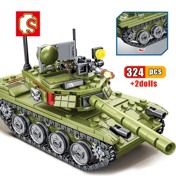 

SEMBO 324pcs Military Tank main battle Series Weapon ww2 Building Blocks Tank Army City Enlighten Bricks Toys For Children Boy