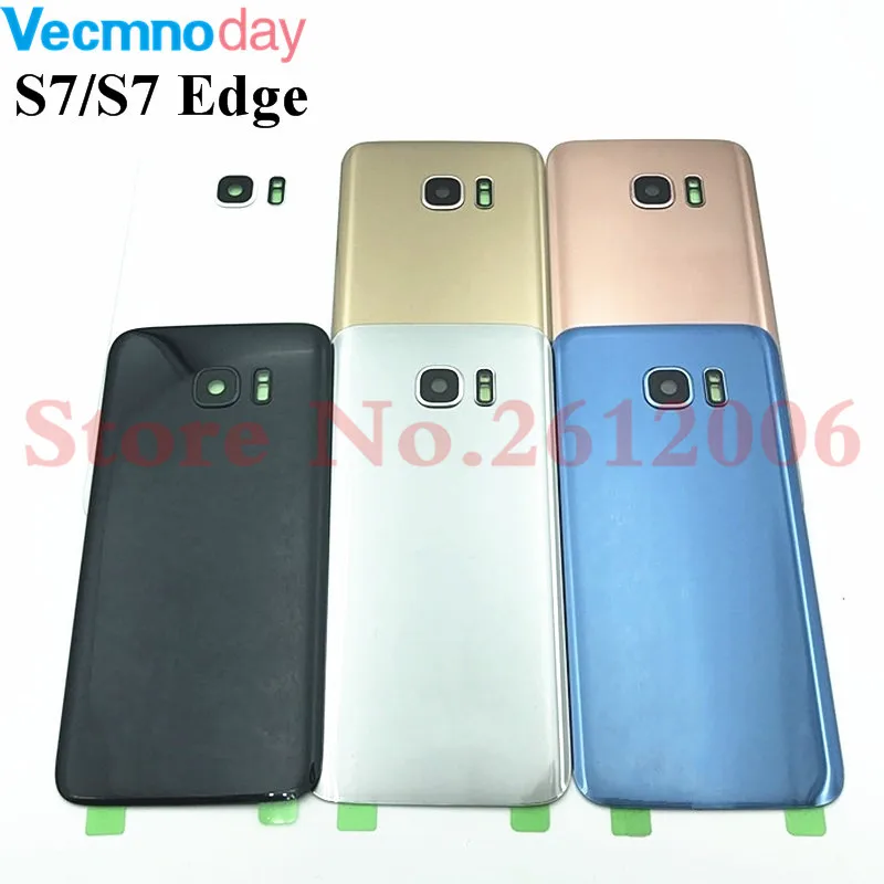 Для samsung Galaxy S7 Edge G935 S7 G930 батарея задняя панель Корпус Запасные части+ камера стеклянная рамка объектива