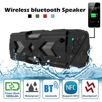 

Outdoor Portable Waterproof Speaker 4.2 bluetooth Wireless Speaker NFC Bass Subwoofer bluetooth Soundbar Power Bank