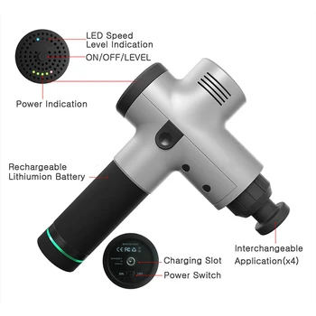 

Deep Tissue Massage Gun Muscle Massager Device Pain Management Training Exercising Body Relaxation Slimming Accessories