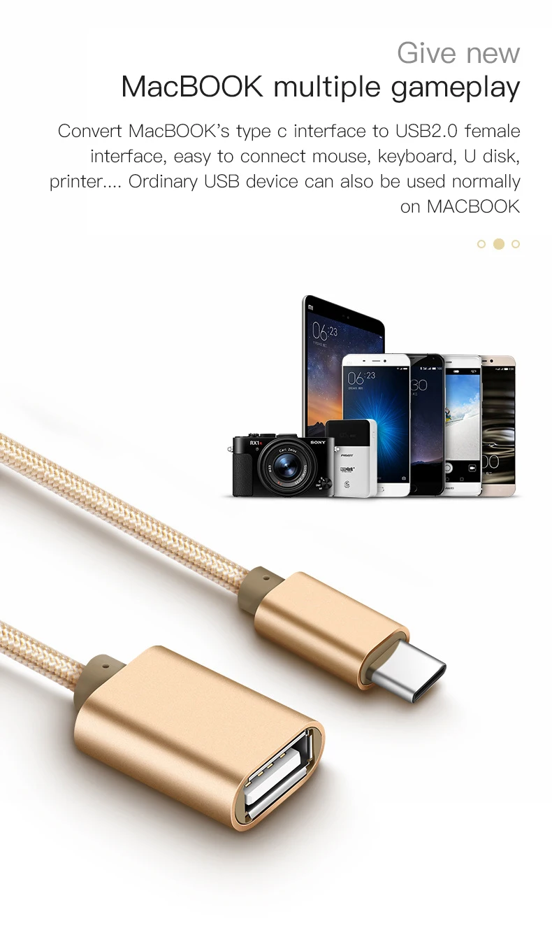 USB C к USB адаптер type C OTG USB кабель C папа к USB 3,0 A женский кабель адаптер конвертер для MacBook Pro samsung S10 OTG