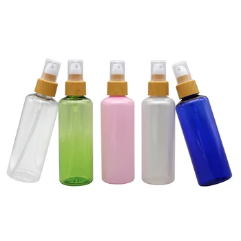 

30pcs 150ml clear/blue empty cosmetic cream container bottles with cream pump , small travel size Wood grain pump bottle
