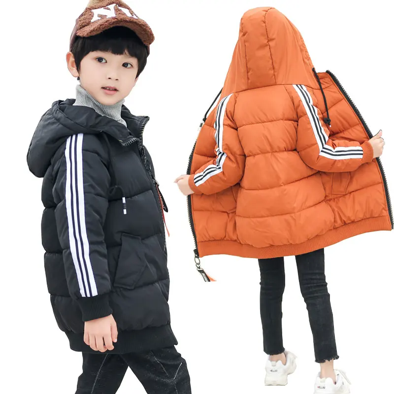 

Boys 7 Coat Winter Jacket Girls 2019 Fashion Hooded Casual Kids Down Cotton Long Coats Thick Warm Autumn Korean Boy Outerwear