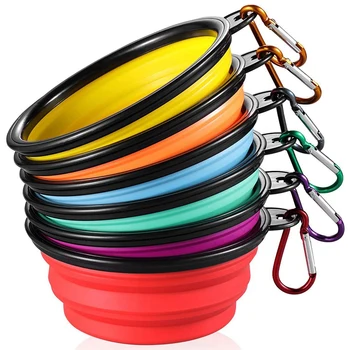 

Collapsible Dog Bowl [6-Pack] Travel Portable Dog Bowl(12Oz)Silicone Foldable Travel Bowl/Pet Food Bowl/Cat Water Bowl/Silicone