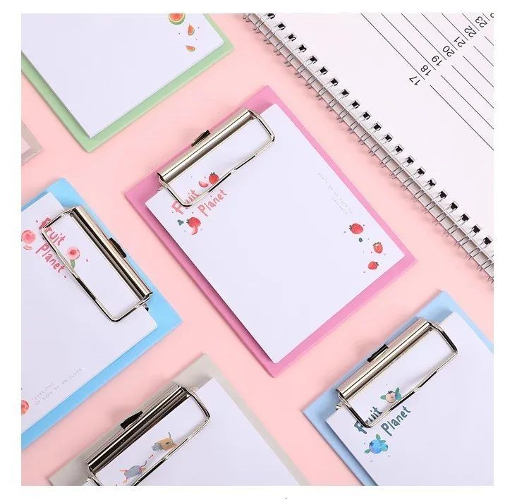 JIANWU Van Gogh Board Clip Sticky Note Clipboard Memo Pads Fruit Notebook Printed Kawaii note pad clip School Office Supplies