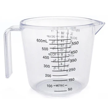 

Baking Tools Double-Sided Graduated Plastic Measuring Cup with Graduated Measuring Cup Measuring Cylinder 600Ml