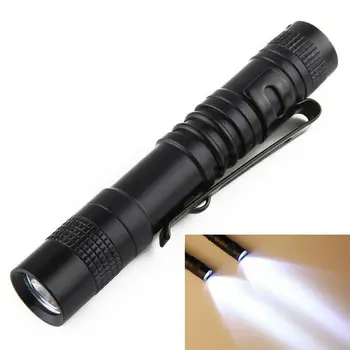 

New XPE-R3 LED Flashlight Clip Mini Stylus Light Penlight Portable Pen Torch Short style 9cm Flashlight Stick