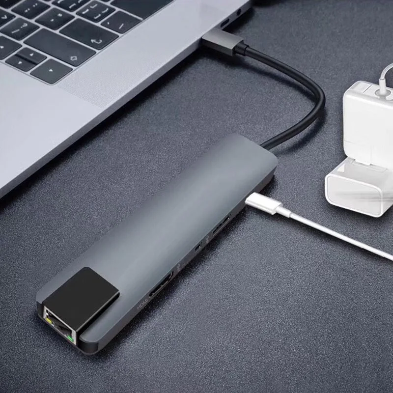 Горячий-5 в 1 usb type C концентратор Hdmi 4K USB C концентратор к Gigabit Ethernet Rj45 Lan адаптер для Mac book Pro Thunderbolt 3 USB-C зарядное устройство P