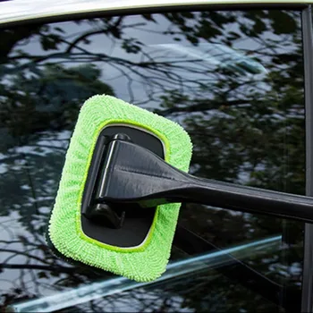 

New Auto Window Cleaner Windshield Windscreen Microfiber Car Wash Brush Dust Long Handle Car Cleaning Tool Car Glass Towel HOT