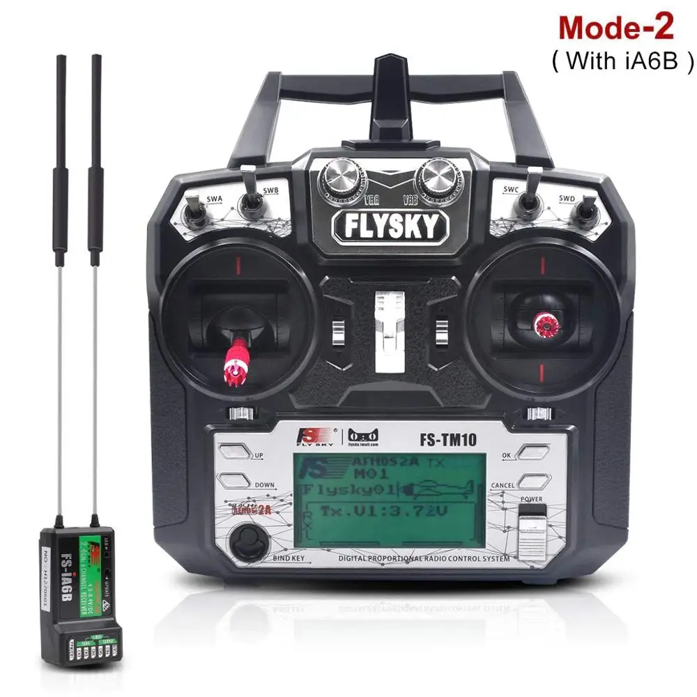 

Flysky TM10 FS-TM10 2.4G 10CH RC Transmitter Controller with iA6B Receiver- FS i6X Upgrade for RC RC Boat RC Drone Helicopter