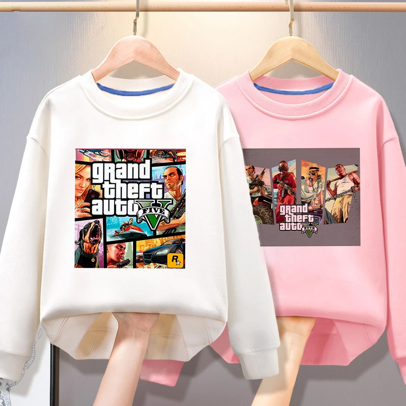 Nuovi Bambini Felpe Con Cappuccio Ragazzi Felpa Gta 5 Ragazzi Outwear Felpe Con Cappuccio Gta Street Fight Costumi Lunghi Vestiti Camicie Felpe Per Ba