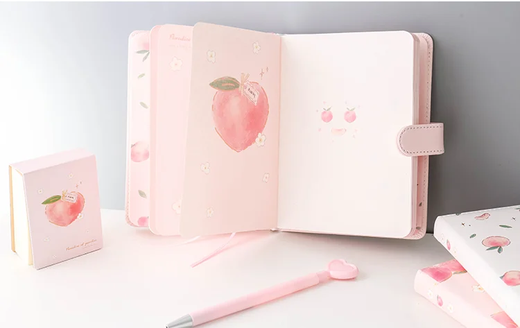 Kawaii Peach Notebook with Cover - Limited Edition