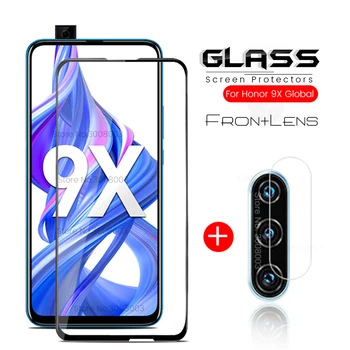 Перейти на Алиэкспресс и купить 2-в-1 Защитное стекло для honor 9x глобальная версия стекло Защитная пленка для экрана на honor 9x premium 9 x honor 9x x9 STK-LX1 безопасный фильм