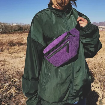 

Fashion Casual Lady Messenger Bag Ins Cool Street Beat Chest Bag Japanese Corduroy Girl Harajuku Retro Port Wind Judy Waist Bag