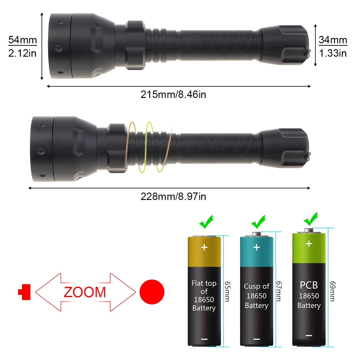 보안 IR 손전등 T50 T20 방수 전술 적외선 토치, 장거리 줌 가능 야간 투시경 사냥 조명, 850nm 940nm