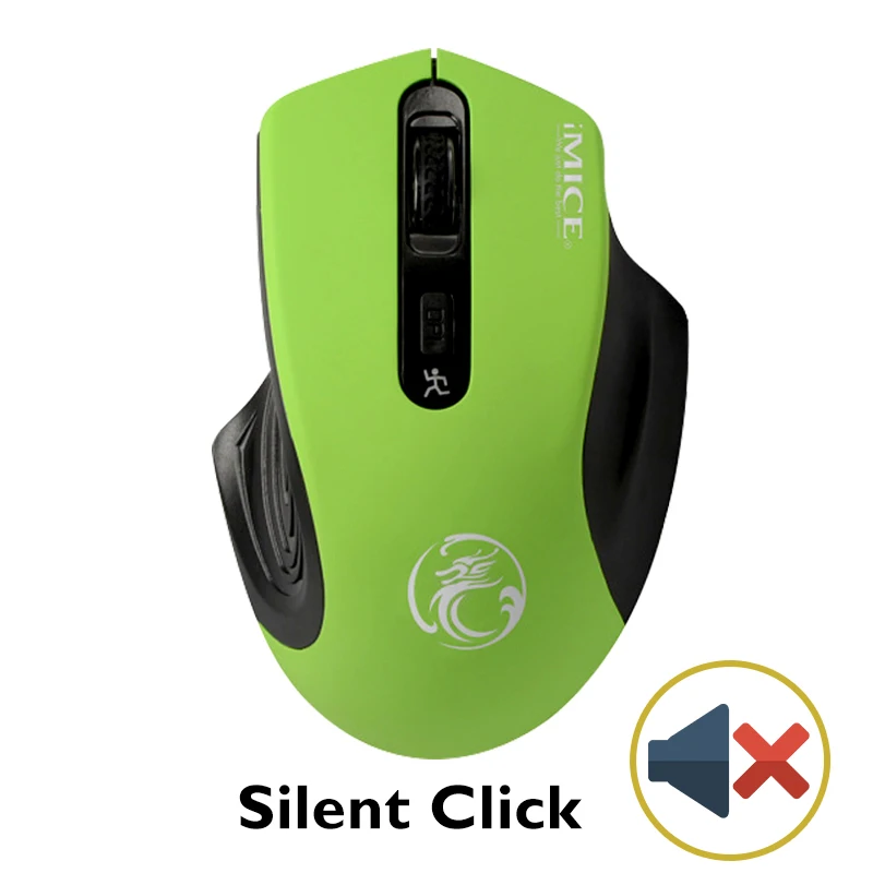 Green Silent Click USB Беспроводная мышь 2000 dpi USB 2,0 приемник оптическая компьютерная мышь 2,4 GHz эргономичные мыши для ноутбука PC звук Бесшумная мышь - Цвет: Green Silent Click