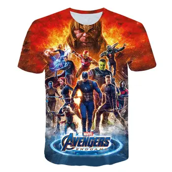 

Stylish summer kids superhero T-shirt boys and girls casual sports short-sleeved T-shirt iron man captain America street top