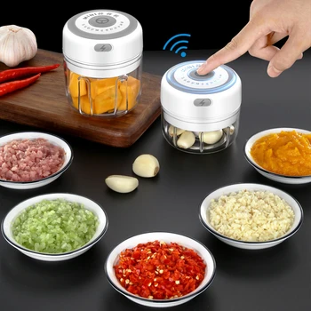 

Mini Electric Food Garlic Vegetable Chopper Grinder Crusher Press for Nut Meat Fruit Rechargeable Onion Multi-function Processor