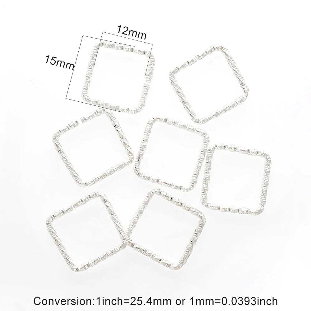 3 цвета 13/15 мм корейский стиль квадратное железо соединительные кольца модные витой Открытые Кольца Набор «сделай сам» для Модные украшения аксессуары 50 шт - Цвет: 50pieces Silver