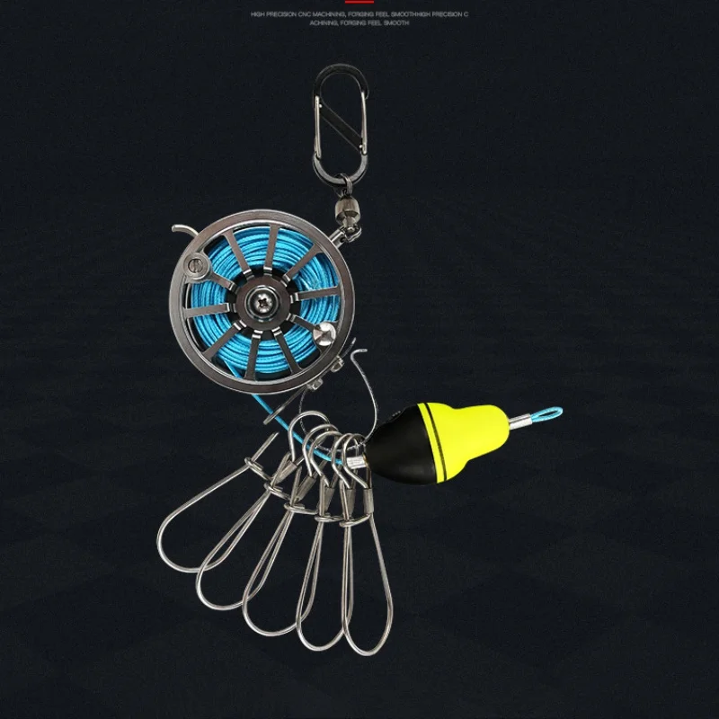 Fivela de Bloqueio de Pesca com Carretel Cinto de Bloqueio de Peixe Equipamento de Pesca Inoxidável Stringer Pesca Flutua Carretel Aço 2 equipamento de pesca stringer pesca flutua carretel