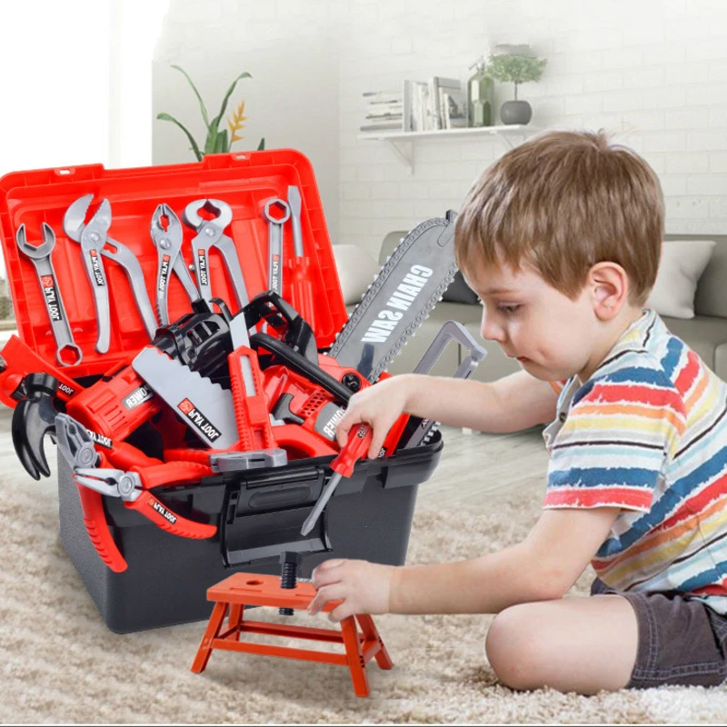 

Kids Simulation Repair Toolbox Kits Educational Toys Learning Engineering Pretend Play Game Plastic Puzzle Toys Gifts For Boy