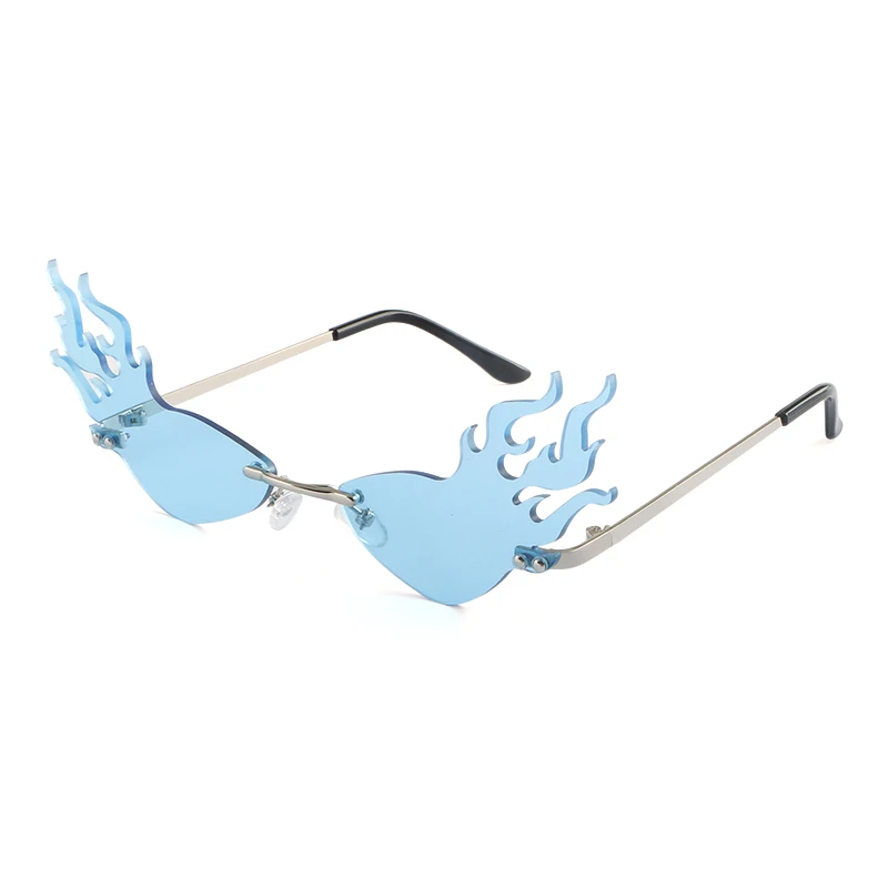 Модные солнечные очки с огненным пламенем, женские солнцезащитные очки с кошачьим глазом, роскошные фирменные дизайнерские солнцезащитные очки с металлической оправой, солнцезащитные очки с защитой от уф400 лучей - Цвет линз: 03