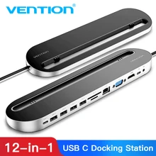 Vention USB C концентратор мульти все-в-1 тип-c к USB 3,0 HDMI VGA SD/TF карта PD RJ45 адаптер для MacBook Pro мульти 12 портов type c концентратор