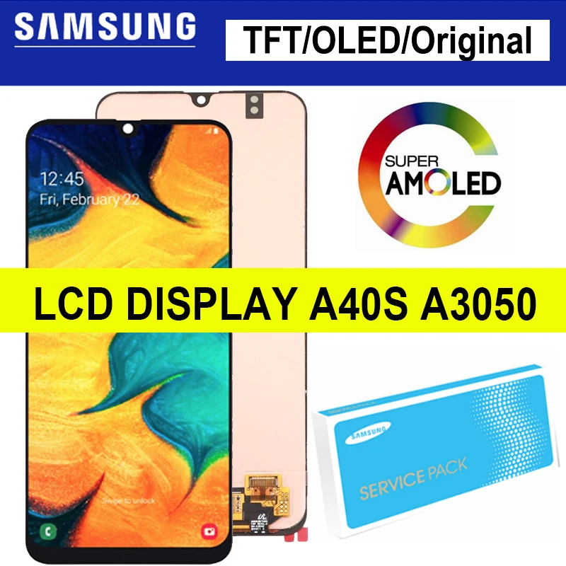 TFT/OLED/ Super Amoled для Samsung Galaxy A40s A3050 A3058 ЖК дисплей сенсорный экран дигитайзер стекло
